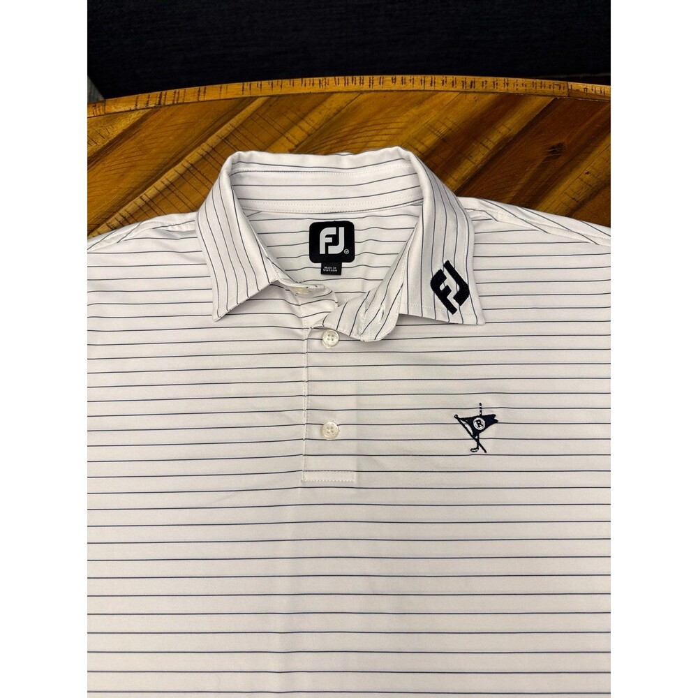 FootJoy Ocean Reef Club Golf Polo White Micro Stripe FJ Mens M